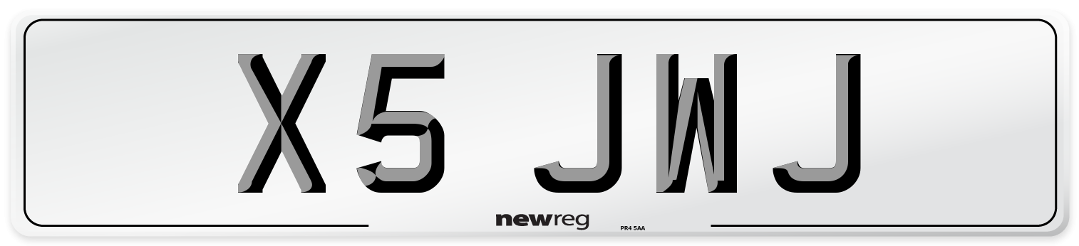 X5 JWJ Number Plate from New Reg